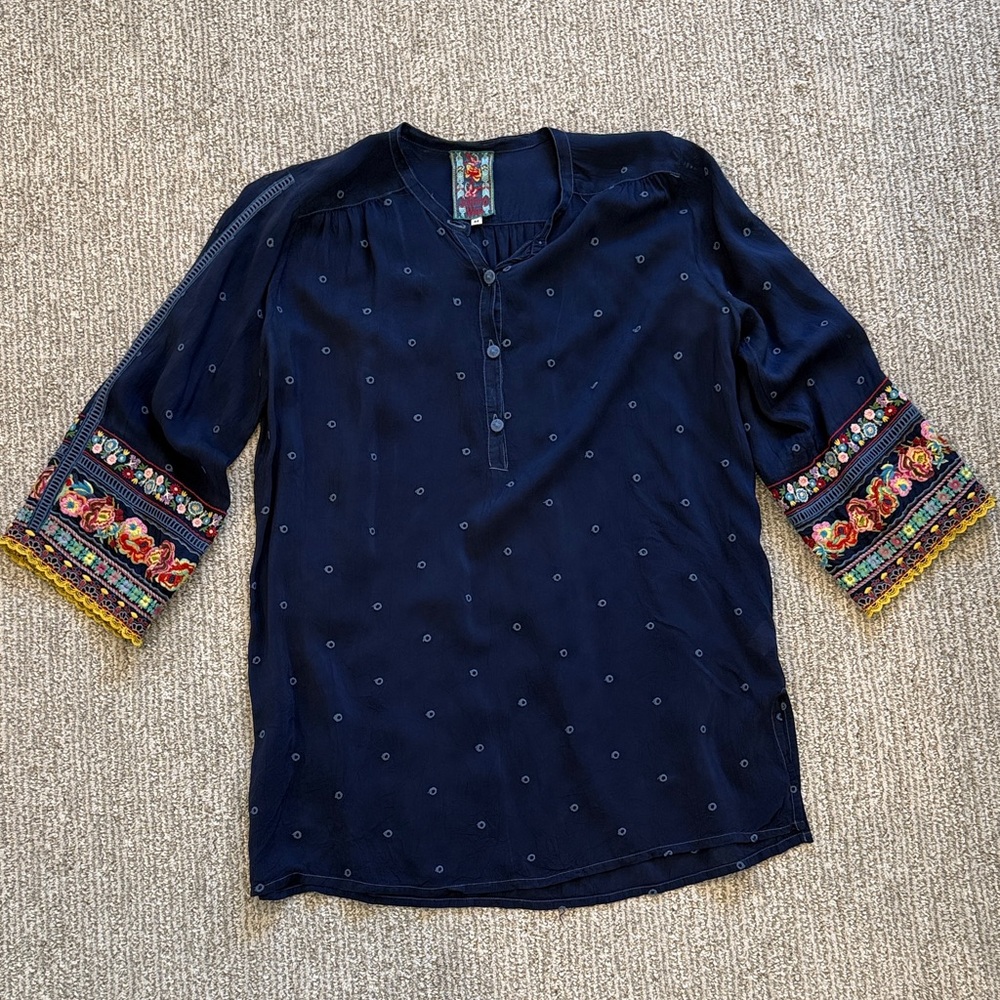 Johnny Was Embroidered blouse
